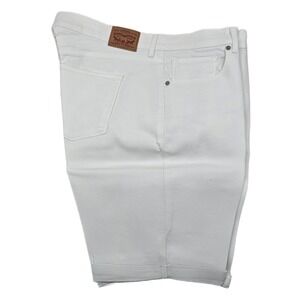 Levi's Denim Shorts Women 33 White Jean Cotton Stretch Cuffed Mid Length